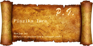 Piszika Imre névjegykártya